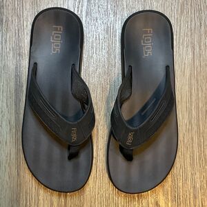 Flojos Sandals Flip Flops Mens Size‎ 12 Black Summer Beach Casual